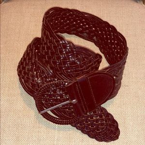 Dark Brown Braided Leather Belt